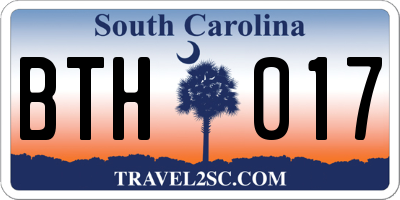 SC license plate BTH017