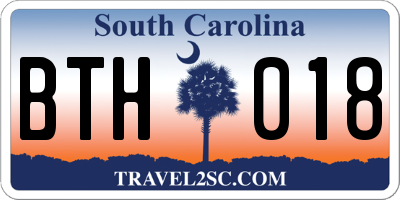 SC license plate BTH018
