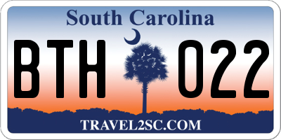 SC license plate BTH022