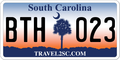 SC license plate BTH023