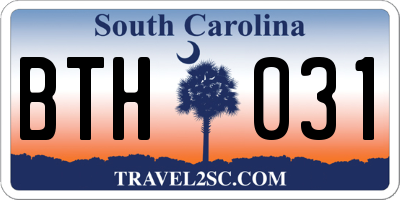 SC license plate BTH031