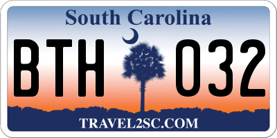 SC license plate BTH032