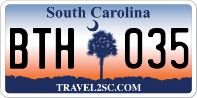 SC license plate BTH035