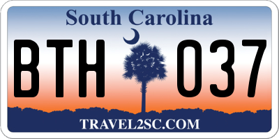 SC license plate BTH037