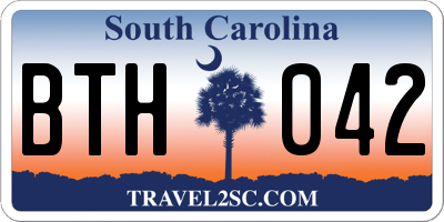 SC license plate BTH042