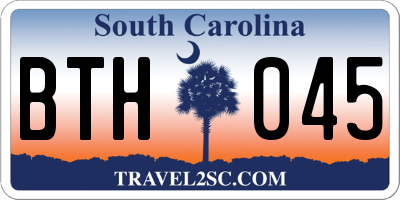 SC license plate BTH045