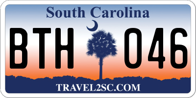 SC license plate BTH046