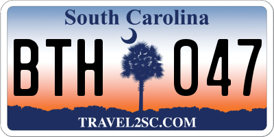 SC license plate BTH047