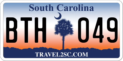 SC license plate BTH049