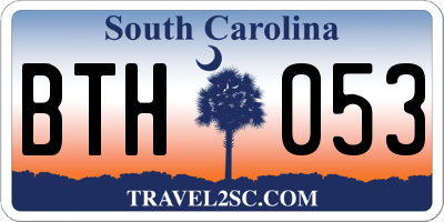 SC license plate BTH053