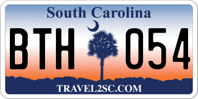 SC license plate BTH054