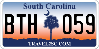 SC license plate BTH059
