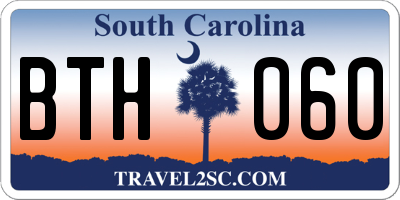 SC license plate BTH060