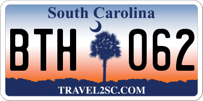 SC license plate BTH062
