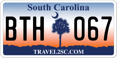 SC license plate BTH067