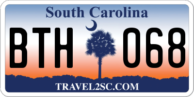SC license plate BTH068