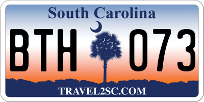 SC license plate BTH073