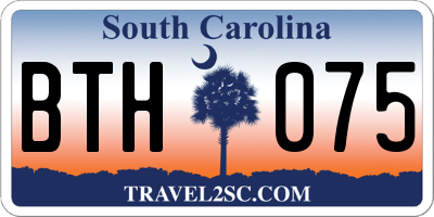 SC license plate BTH075