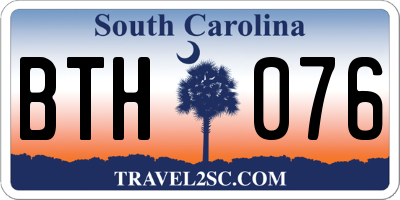 SC license plate BTH076