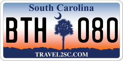 SC license plate BTH080