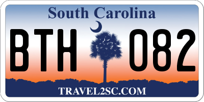 SC license plate BTH082