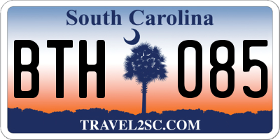 SC license plate BTH085