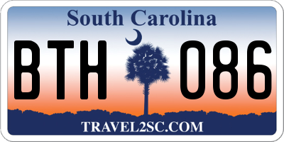 SC license plate BTH086