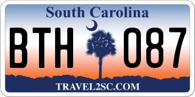 SC license plate BTH087