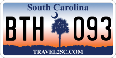SC license plate BTH093