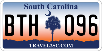 SC license plate BTH096