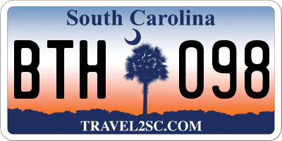 SC license plate BTH098