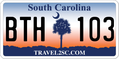 SC license plate BTH103