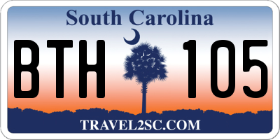 SC license plate BTH105