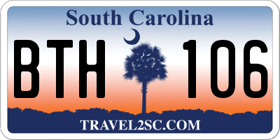 SC license plate BTH106