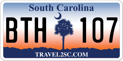 SC license plate BTH107