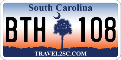 SC license plate BTH108