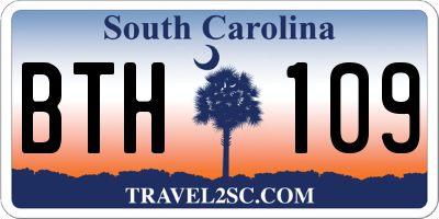 SC license plate BTH109