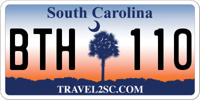 SC license plate BTH110