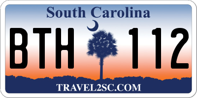 SC license plate BTH112