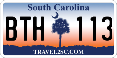 SC license plate BTH113