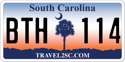SC license plate BTH114
