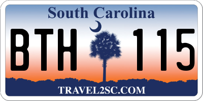SC license plate BTH115