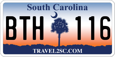 SC license plate BTH116