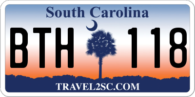 SC license plate BTH118