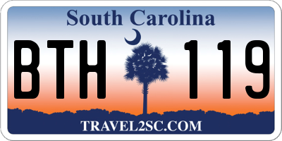 SC license plate BTH119