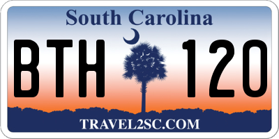 SC license plate BTH120