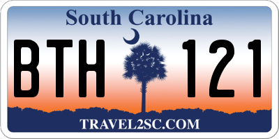 SC license plate BTH121