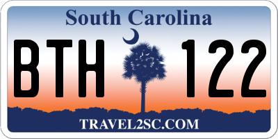 SC license plate BTH122