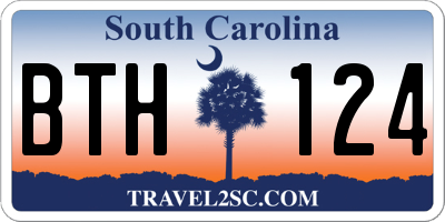 SC license plate BTH124