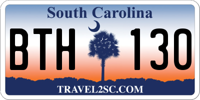 SC license plate BTH130